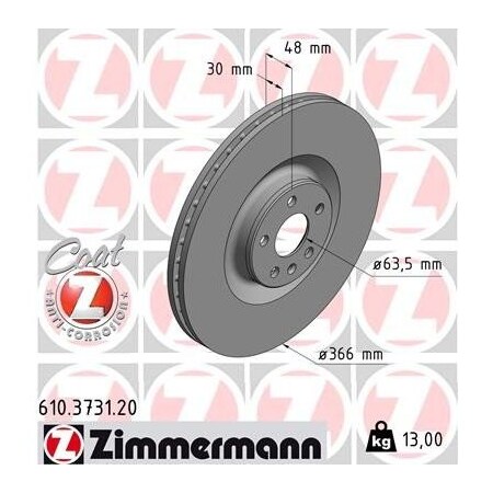 Zimmermann Brake Disc - Standard/Coated, 610373120 610373120